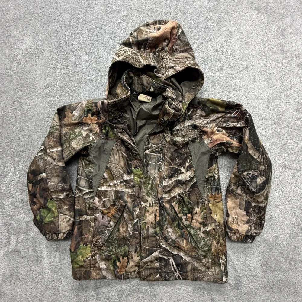 Red Head Jacket Youth M Brown Camouflage Anorak‎ Hooded Insulated Lined Hunting